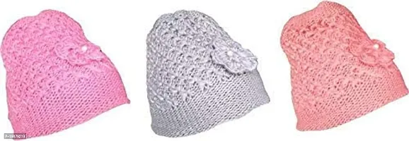 Guruji Plus Woolen Knitted Beanie Cap for Women Pack of 1 Cap (Color-Multicolor) for Winter-thumb2
