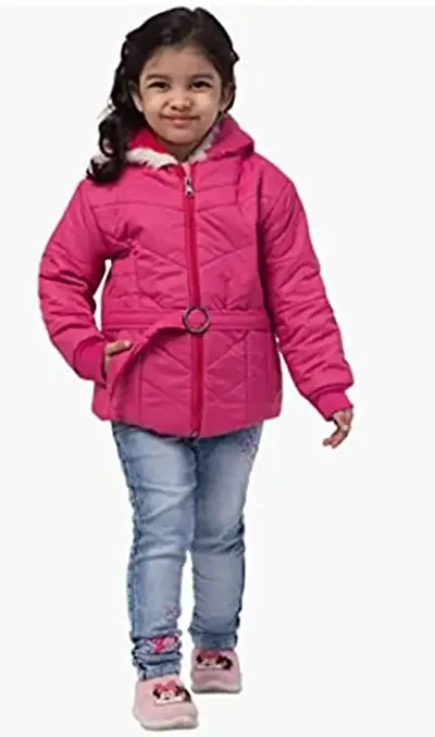 GURUJI Plus Girls Full Sleeve Zipper with Belt Pullover Hoodie/Hood Winter Sweatshirt/Sweater Jacket - (Pack of 1)