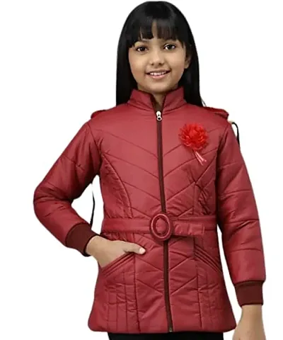 GURUJI Plus Girls Full Sleeve Zipper with Belt Pullover Hoodie/Hood Winter Sweatshirt/Sweater Jacket - (Pack of 1)