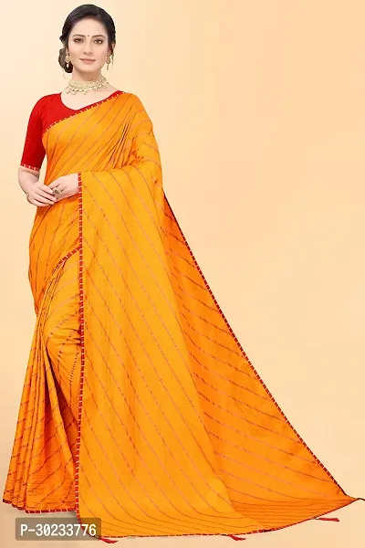 Printed Poly Silk Mustard Yellow Saree