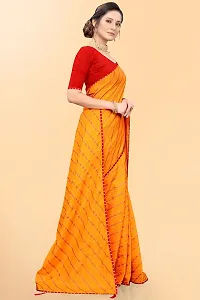 Printed Poly Silk Mustard Yellow Saree-thumb1