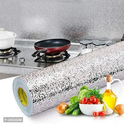 WALLVEAR Silver wallpaper self adhesive sticker for home  Kitchen decoration(200 x 60 cm) Model-50-thumb0