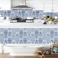 Blue Floral Marble Wallpaper for Marble Sheets for Home Wall Blue Floral Marble Wallpaper for Walls Contact Paper for Kitchen Countertop (Size:60 * 200 Cm) 052-thumb3