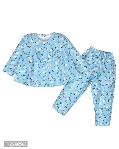 Beatiful Multicoloured Cotton Top With Bottom Set For Kids