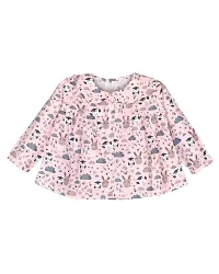 CERABI Full Sleeve Regular Fit Pure Cotton Casual OWL Print  Night Suit for Kids Girls-thumb1