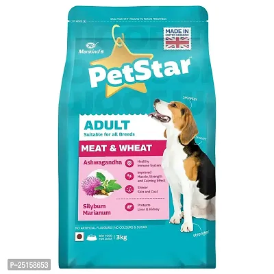 Mankind's PetStar Adult Dog Food Meat  Wheat - 1 Kg