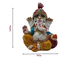 Mini Lord Ganesha Idol for Car Dashboard | Ganpati ji Figurine for Mandir, Office, Home Decor, Table (1 Piece, Multicolor)-thumb4