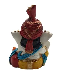 Mini Lord Ganesha Idol for Car Dashboard | Ganpati ji Figurine for Mandir, Office, Home Decor, Table (1 Piece, Multicolor)-thumb1