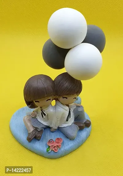 Buy Aromora Decorative Cute Romantic Kissing Couple Holding Balloon on Heart   Polyresin Miniature Showpiece Valentine Day Gift for Boyfriend Girlfriend  Husband Wife (Multi, Pack of 1) Online In India At Discounted Prices