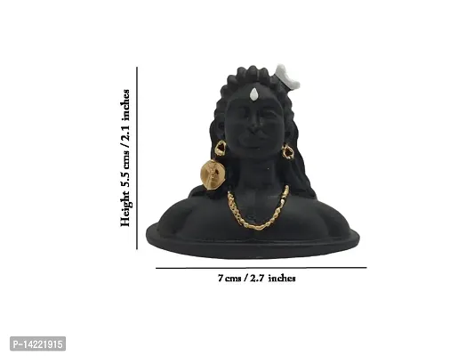 Aromora Resin Adiyogi Statue Car Accessories Dash Board, Pooja  Gift,Decore Items for Home  Office | Shiva Board  Gift, Idol/Adiyogi/Murti/Car Murticolor (Black, Pack of 1)-thumb3