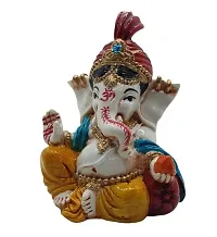 Mini Lord Ganesha Idol for Car Dashboard | Ganpati ji Figurine for Mandir, Office, Home Decor, Table (1 Piece, Multicolor)-thumb2