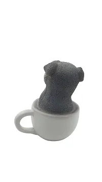 AROMORA STOP THINKING JUST BUY IT Cute Puppy in Cup, Mug for Home D?cor | Decorative Statue Sculpture Figurine Showpiece for Animal Lovers and Home Decoration Gifting (Grey, Pack of 1)-thumb4
