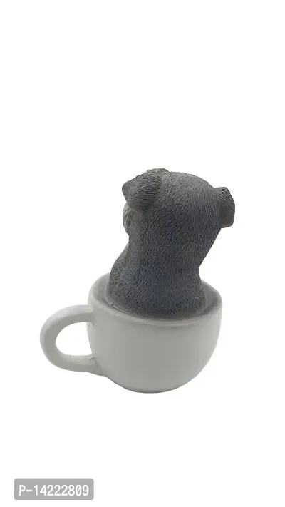 AROMORA STOP THINKING JUST BUY IT Cute Puppy in Cup, Mug for Home D?cor | Decorative Statue Sculpture Figurine Showpiece for Animal Lovers and Home Decoration Gifting (Grey, Pack of 1)-thumb5