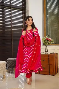 Stylish Pink Georgette Kurta With Dupatta For Women-thumb1