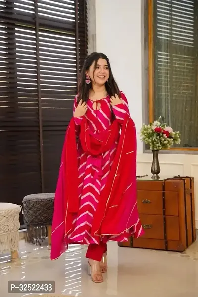 Stylish Pink Georgette Kurta With Dupatta For Women-thumb2