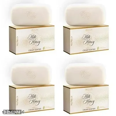 Komorebi Oriflame Sweden Milk and Honey Gold Softening Creamy Soap Bar, 100g (Pack of 4)