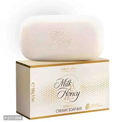 Komorebi Oriflame Sweden Milk and Honey Gold Softening Creamy Soap Bar, 100g (Pack of 4)-thumb2