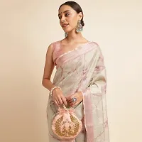 Stylish Organza Saree with Blouse piece For Women-thumb3