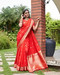 Stylish Pure Silk Saree with Blouse piece For Women-thumb1