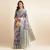 Stylish Organza Saree with Blouse piece For Women-thumb1