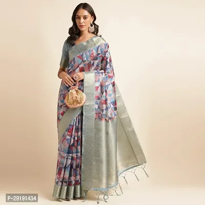 Stylish Organza Saree with Blouse piece For Women-thumb2