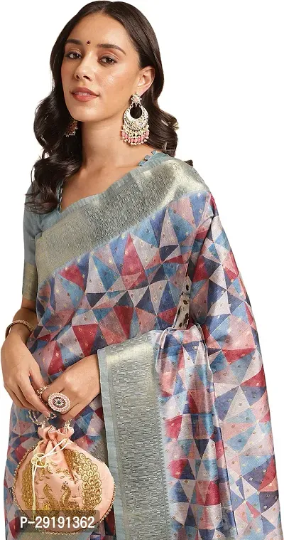 Stylish Organza Saree with Blouse piece For Women-thumb5