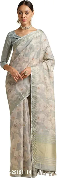 Stylish Organza Saree with Blouse piece For Women-thumb0