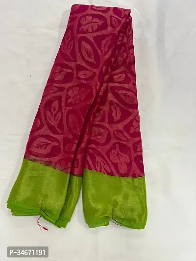 Beautiful Brasso Printed Women Saree with Running Blouse-thumb0