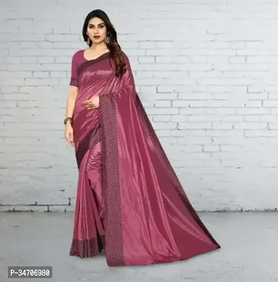 Elegant Maroon Art Silk Solid Saree With Blouse Piece For Women-thumb0