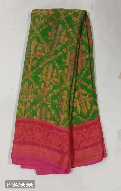 Elegant Multicoloured Chiffon Printed Saree With Blouse Piece For Women-thumb0