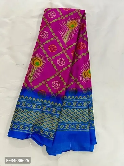 Stylish Cotton Silk Printed Saree with Blouse piece For Women-thumb0