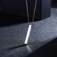Soni jewellery Men's Jewellery 3D Cuboid Vertical Bar/Stick Stainless Steel Locket Pendant Necklace for Boys and Men d15-thumb3