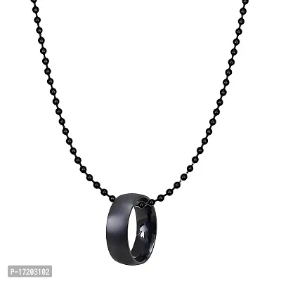 Soni Jewellery Men's Jewellery Fusion Ring Pendant with Ball Chain For Boys and Men d-2