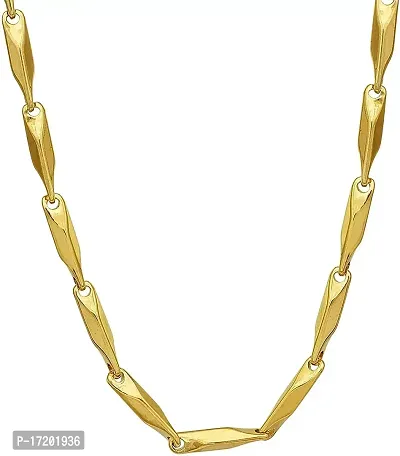 Soni Jewellery Stainless Steel Rice Chain for Men and Boys (Gold)-thumb0