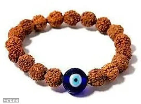 Soni Jewellery Rudraksha Bracelet with Evil's Eye Charm for Men and Women