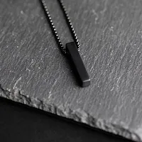 Soni Jewellery Combo Of Black Titanium Finger Ring With Cuboid Rectangle Neck Pendant For Boys And Men (Pack Of 2) d-8-thumb1