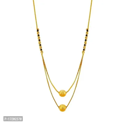 Soni Jewellery Jewellery One Gram Gold Plated Combo of 4 Mangalsutra Necklace Pendant Tanmaniya Nallapusalu Black Bead Chain For Women and Girls-thumb2