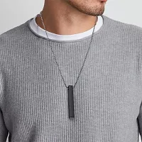 Soni Jewellery pendant for men boyfriend gents boys man Long Chain Vertical Bar Stick Stainless Steel Silver Locket black Pendant Necklace gym Boy girls women unisex Valentine Platinum Stylish d-1-thumb2