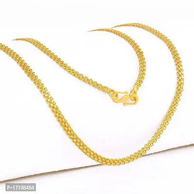 Soni Jewellery Exclusive 1 Gram Golden Thin Neck Chain For Men Boys Gold Plated Necklace For Men Boys Women (FF364)-thumb4