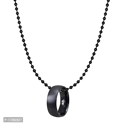 Soni Jewellery Men's Jewellery Fusion Ring Pendant with Ball Chain For Boys and Men PD1000873