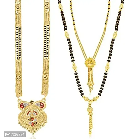 Soni Jewellery Glossy Gold Plated Mangalsutra Pendant Combo for Women (CBMP100872)