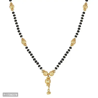 Soni Jewellery Jewellery One Gram Gold Plated Combo of 4 Mangalsutra Necklace Pendant Tanmaniya Nallapusalu Black Bead Chain For Women and Girls-thumb5