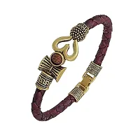 Soni Jewellery Trishul Damru OM Rudraksha Gold Plated Mahadev Mahakal Shiva Bhakt Bahubali Navaratri Special Kada Bracelet-thumb1