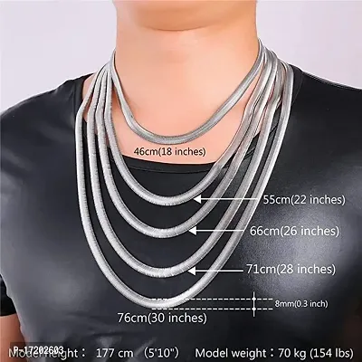Soni Jewellery Fashion Jewellery Pure Stainless Steel Long rice platinum Gold Silver plated Necklace hip hop Rice Neck Chains Chain for Men stylish Boys Women girls Boyfriend Gents-thumb2
