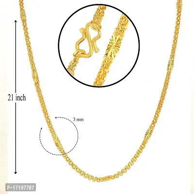Soni Jewellery Exclusive 1 Gram Gold Plated Brass Golden Neck Chain Necklace For Men Boys Women Girls Mens Jewellery Chains 22 inches-thumb2