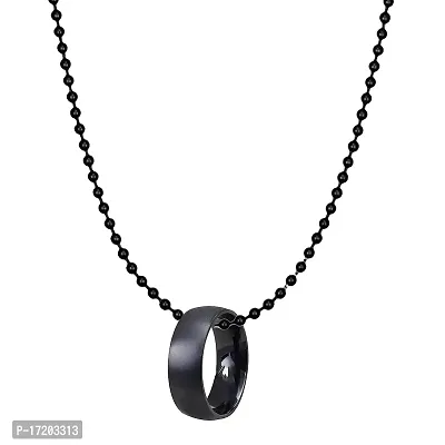 Soni Jewellery Men's Jewellery Fusion Ring Pendant with Ball Chain For Boys and Men d-3