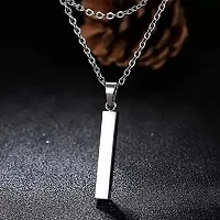 Soni Jewellery Stainless Steel 3D Cuboid Vertical Bar/Stick Locket Pendant Necklace Silver Stainless Steel Locket-thumb3