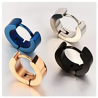 Soni Jewellery earrings for men women boys girls Fashion Western Stainless Steel Black Blue Silver gold multi Magnetic Piercing pressing Hoop Bali Ear rings Stud stylish set Pierced-thumb3
