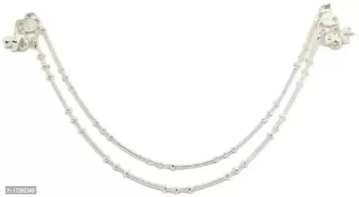 SONI JEWELLERY Women and Girls Silver Plated White Metal Payal Anklets (Pack of 2) Alloy Anklet (Pack of 2)-thumb2