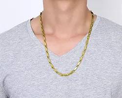 Soni Jewellery Stainless Steel Rice Chain for Men and Boys (Gold)-thumb4